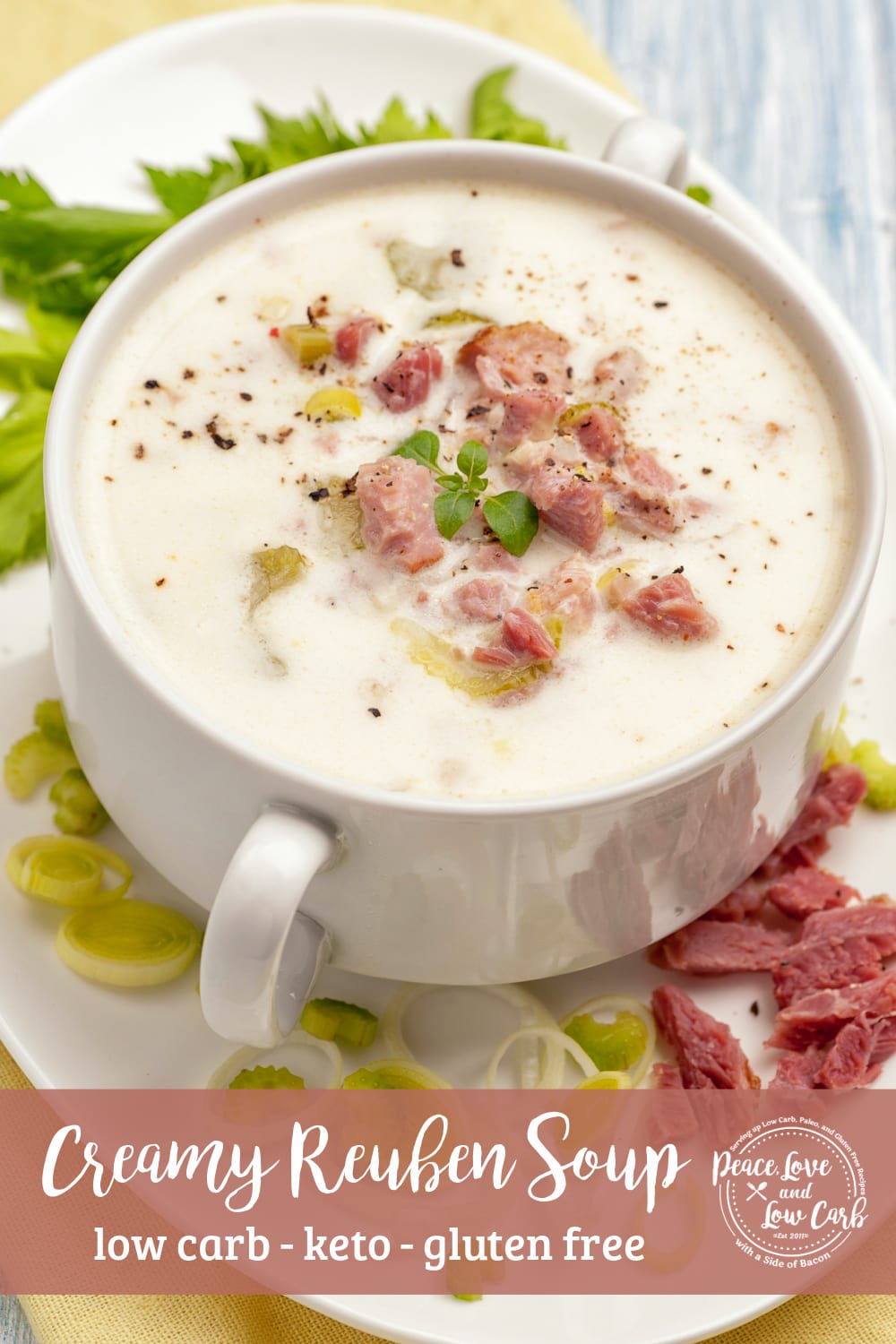 Creamy Reuben Soup - Keto, Gluten Free | Peace Love and Low Carb