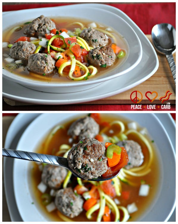 Italian Meatball Zoodle Soup - Low Carb, Paleo, Whole30