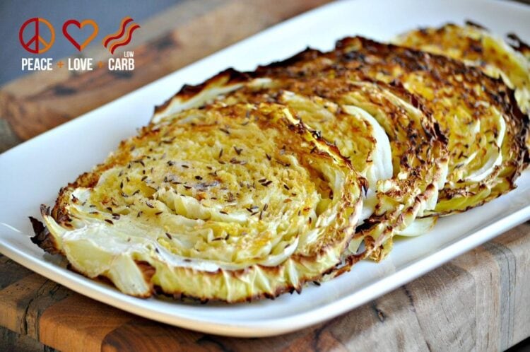 Oven Roasted Cabbage Wedges - Low Carb, Paleo, Gluten Free