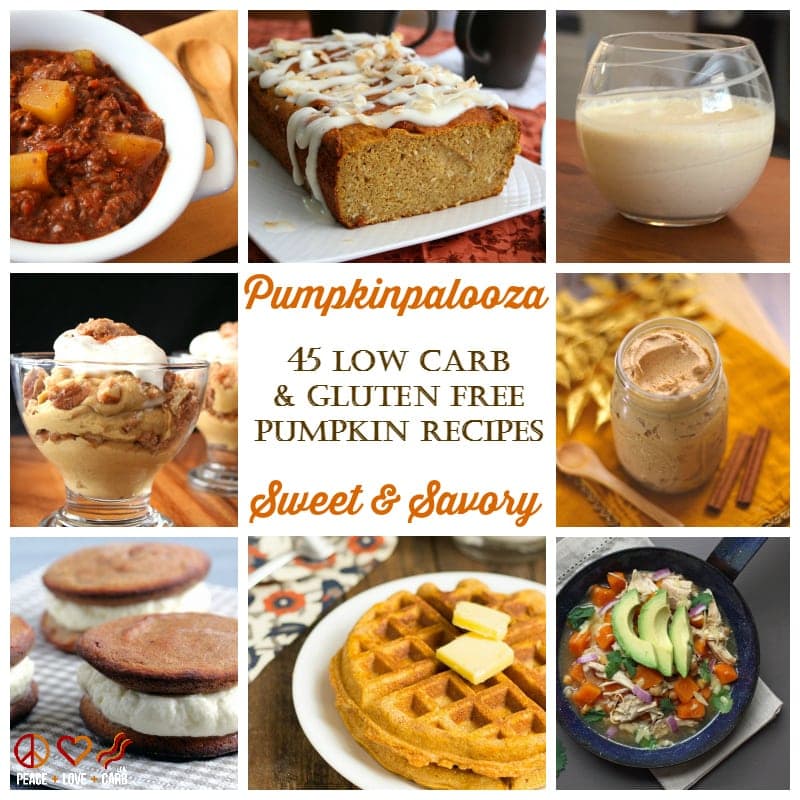 Pumpkinpalooza - 45 Low Carb, Sweet and Savory Pumpkin Recipes #lowcarb #pumpkinrecipes #pumpkin #keto
