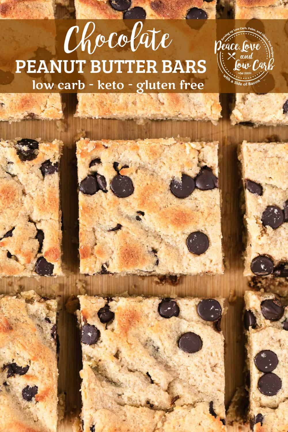 Chocolate Peanut Butter Bars low carb Peace Love and Low Carb