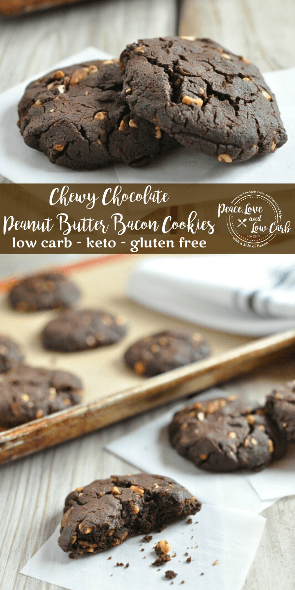 Chewy Chocolate Peanut Butter Bacon Cookies Low Carb, Gluten Free