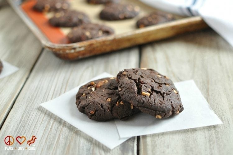 Chocolate Peanut Butter Bacon Cookies - Low Carb, Gluten Free