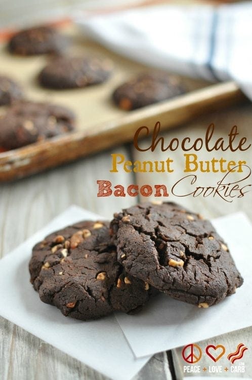 Chocolate Peanut Butter Bacon Cookies - Low Carb, Gluten Free