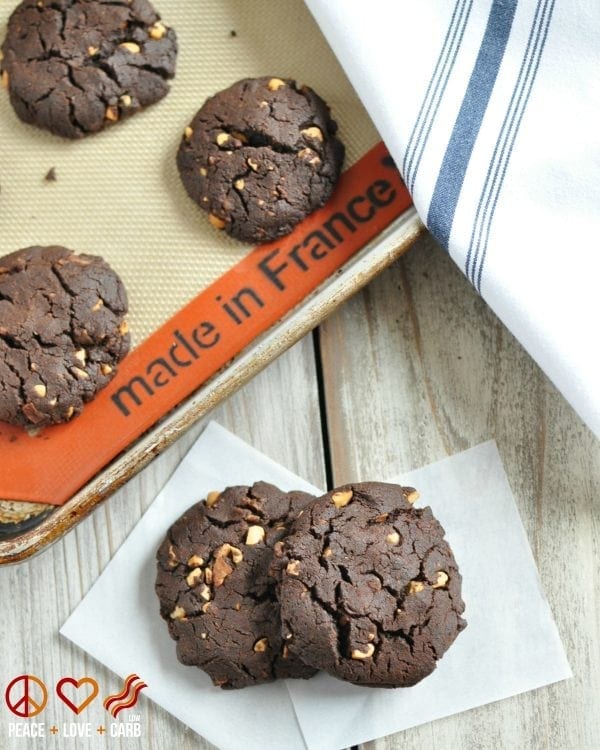 Chocolate Peanut Butter Bacon Cookies - Low Carb, Gluten Free