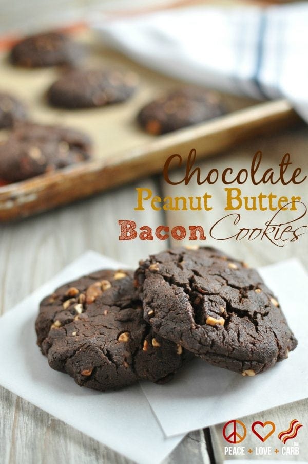 Chewy Chocolate Peanut Butter Bacon Cookies Low Carb, Gluten Free