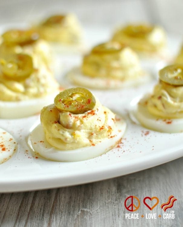 Jalapeno Popper Deviled Eggs with Bacon - Low Carb, Gluten Free