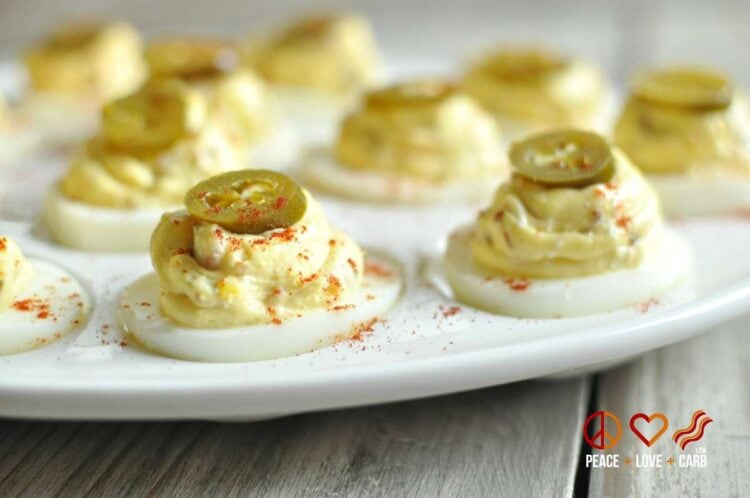 Jalapeno Popper Deviled Eggs with Bacon - Low Carb, Gluten Free