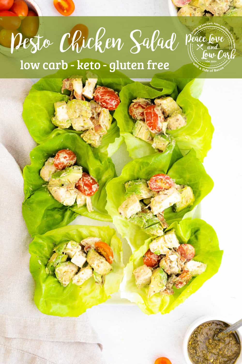 Pesto Chicken Salad keto, paleo Peace, Love and Low Carb