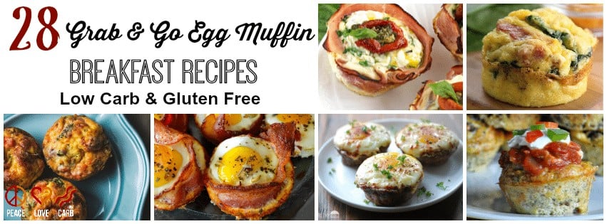 a collage of low carb egg muffin recipes