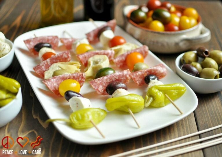 Antipasto Kebabs - Low Carb, Gluten Free | Peace Love and Low Carb