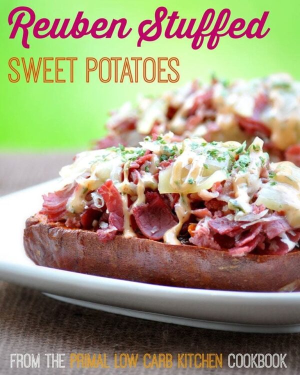 Reuben Stuffed Sweet Potatoes - Gluten Free, Primal | Peace Love and Low Carb