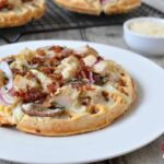 Garlic Chicken Alfredo Waffle Pizza - Low Carb, Gluten Free Peace Love and Low Carb