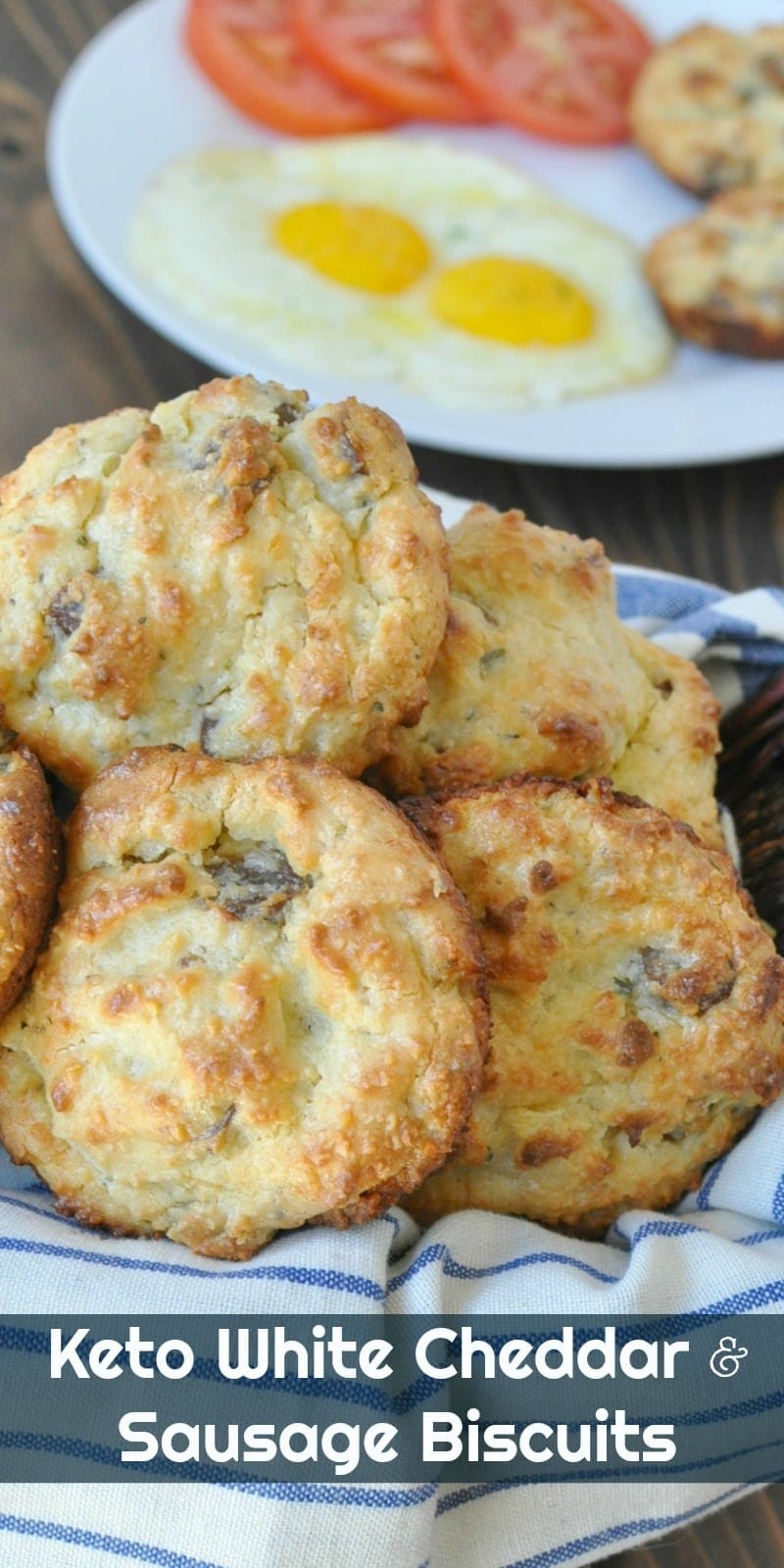 White Cheddar Sausage Breakfast Biscuits | Peace Love and Low Carb