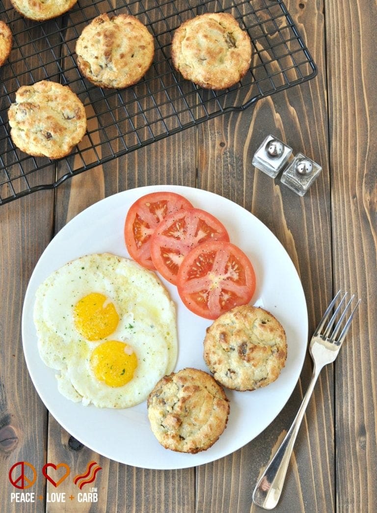 White Cheddar Sausage Breakfast Biscuits Peace Love and Low Carb