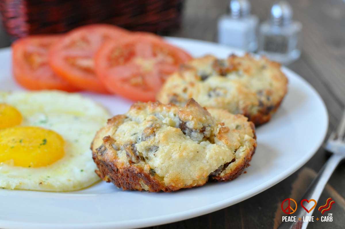 White Cheddar Sausage Breakfast Biscuits | Peace Love and Low Carb