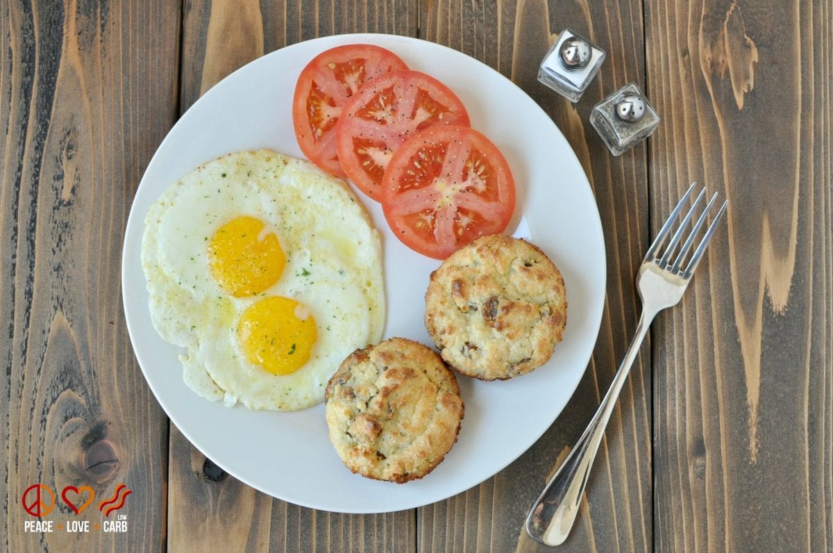 White Cheddar Sausage Breakfast Biscuits - Low Carb, Gluten Free | Peace Love and Low Carb