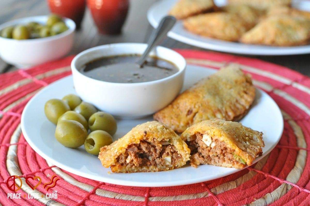 Beef and Chorizo Empanadas with Balsamic Chimichurri - Low Carb, Gluten Free