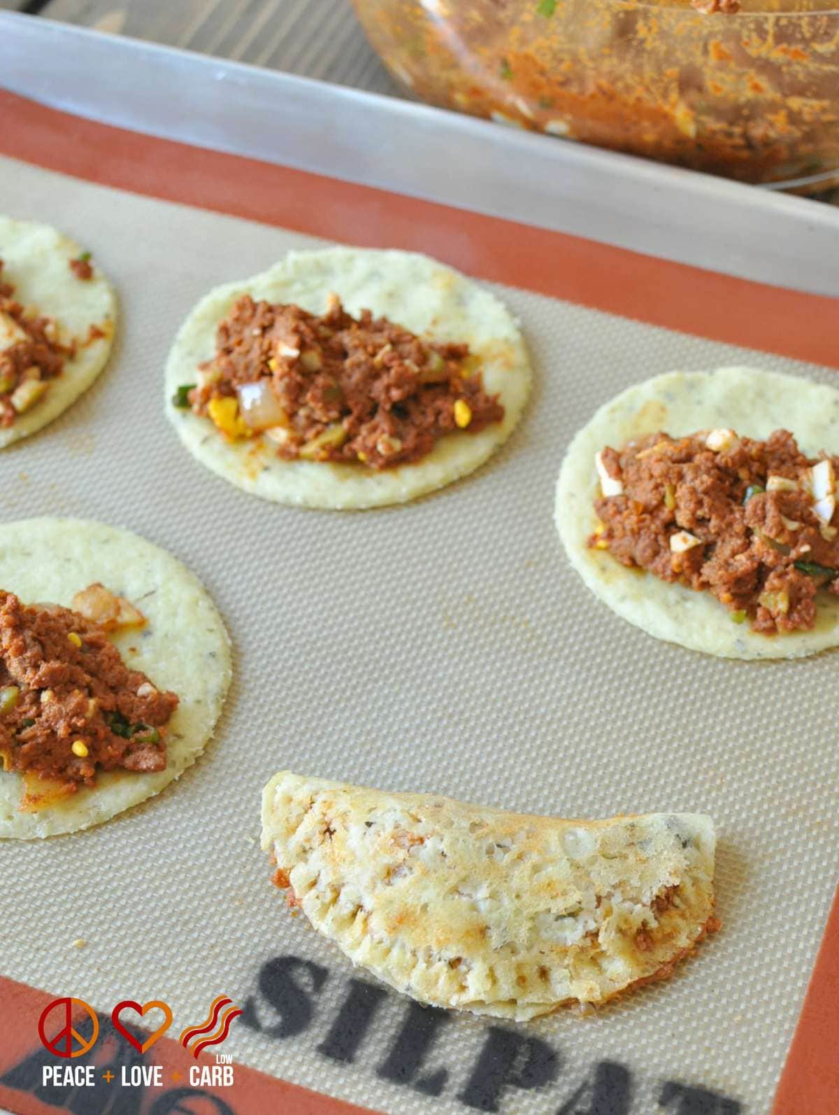 Beef and Chorizo Empanadas with Balsamic Chimichurri - Low Carb, Gluten Free