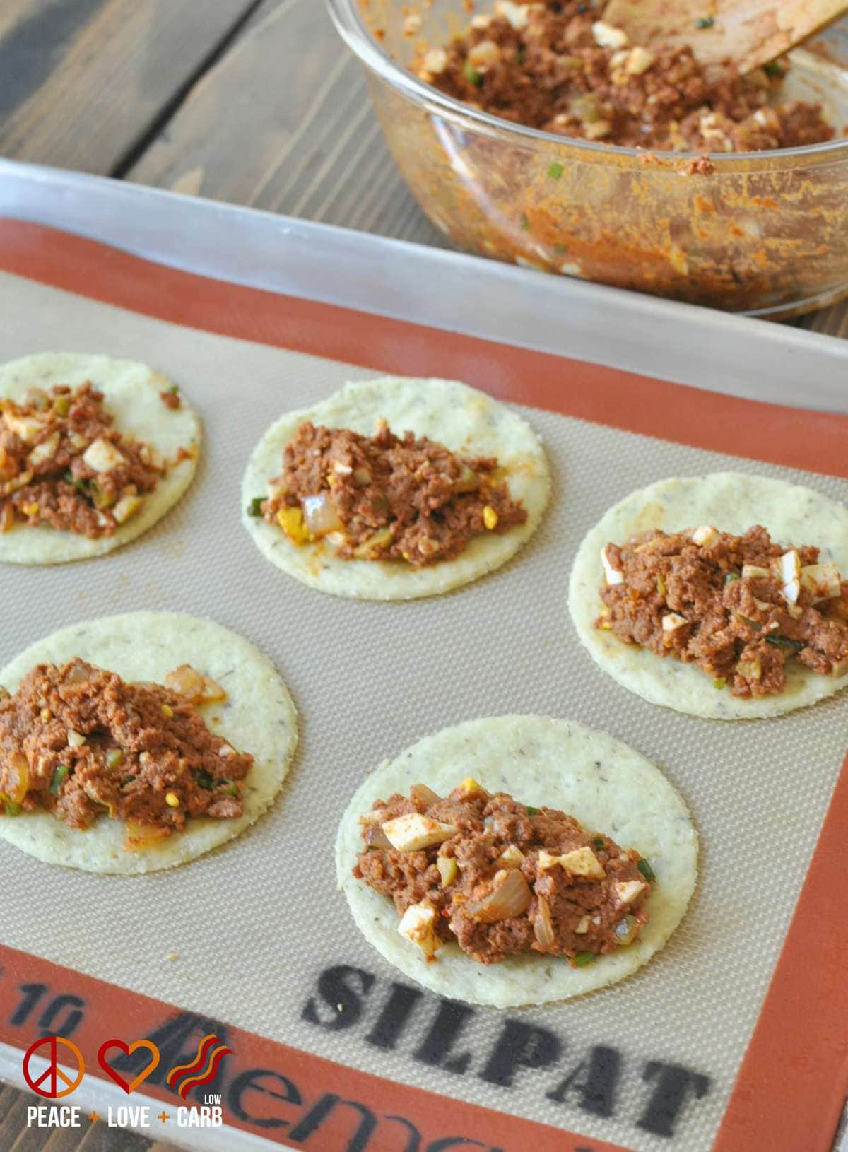 Beef and Chorizo Empanadas with Balsamic Chimichurri - Low Carb, Gluten Free