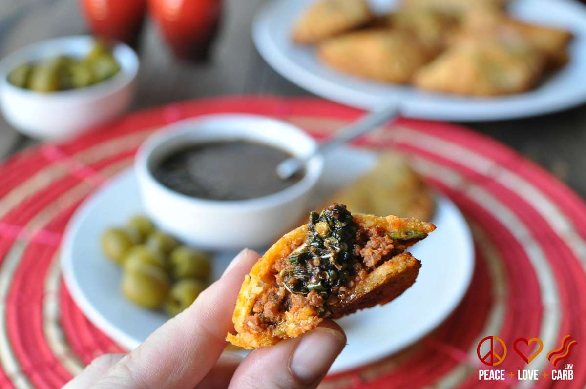 Beef and Chorizo Empanadas with Balsamic Chimichurri - Low Carb, Gluten Free