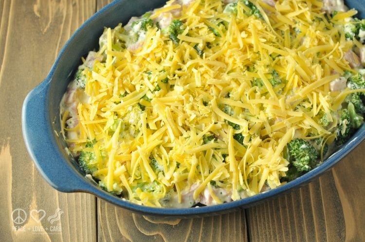 Low Carb Three Cheese Ham and Broccoli Casserole