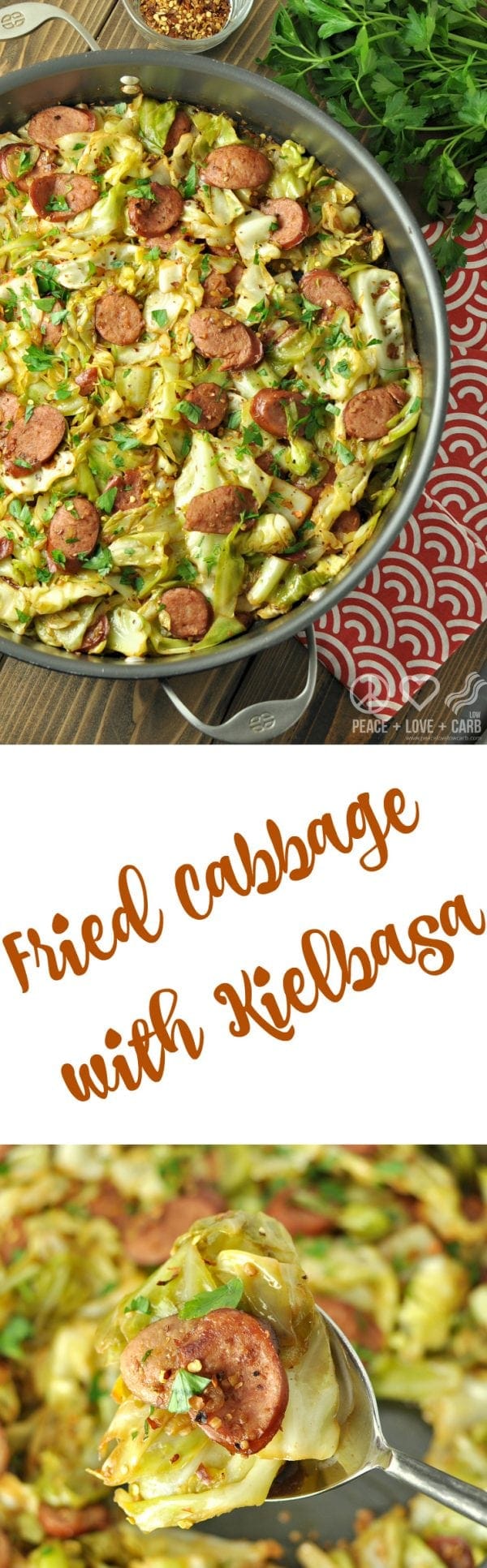 Fried Cabbage with Kielbasa Low Carb, Paleo Gluten Free