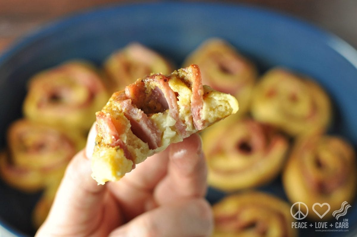 Hot Ham and Cheese Roll-Ups with Dijon Butter Glaze - Low Carb, Gluten Free | Peace Love and Low Carb 
