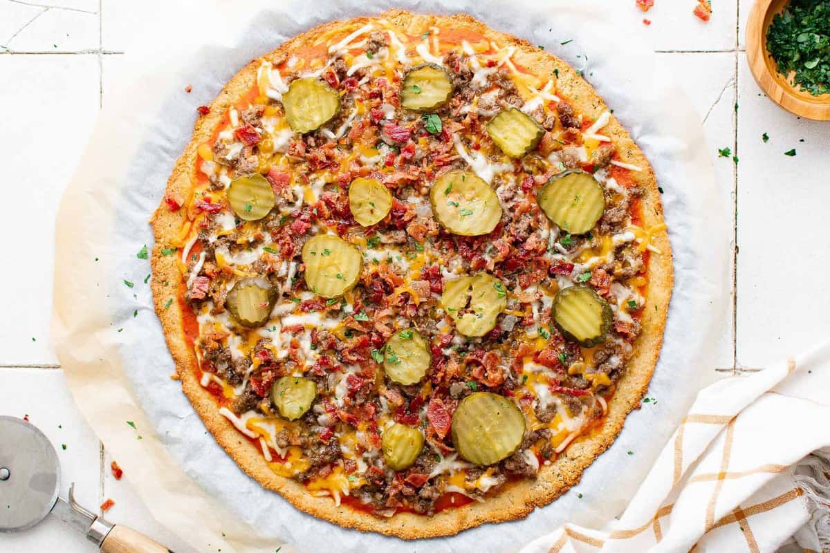 Bacon Cheeseburger Pizza | Peace Love and Low Carb