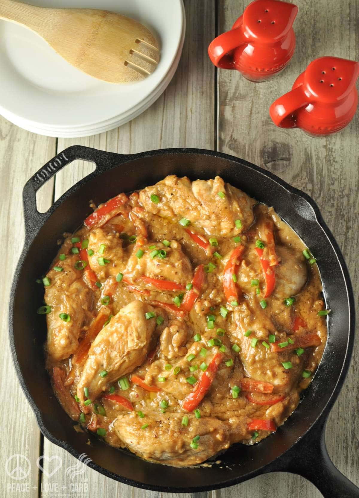 Low Carb Peanut Chicken Skillet | Peace Love and Low Carb