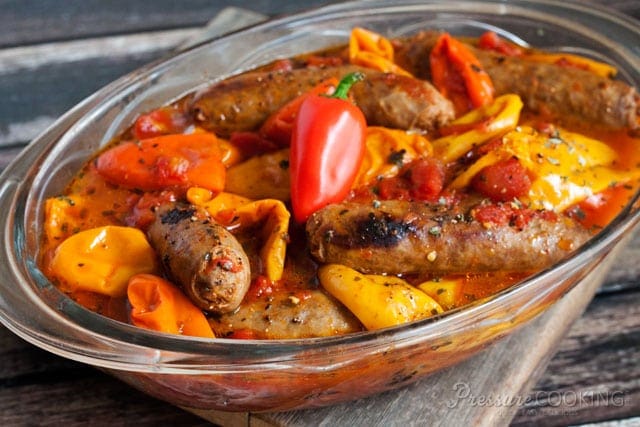 Pressure Cooker Sausage and Peppers - Low Carb Pressure Cooker Round Up | Peace Love and Low Carb