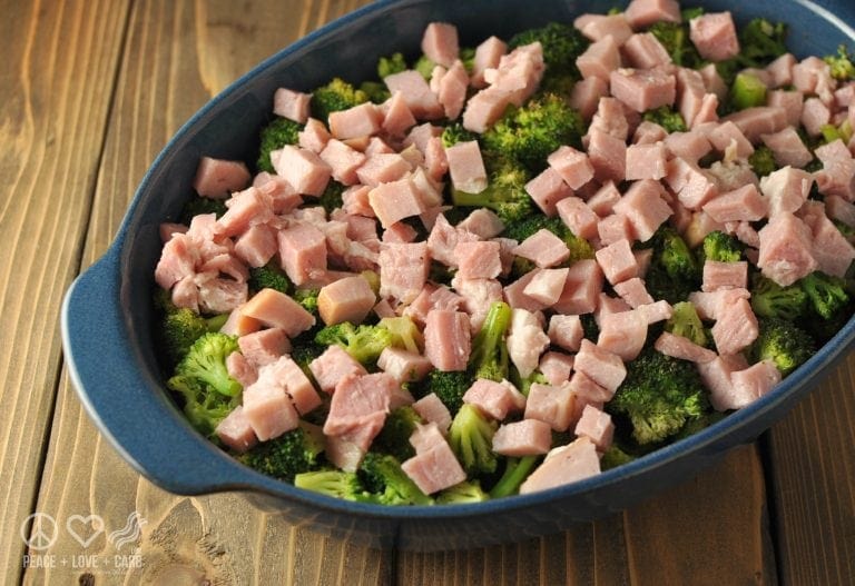 Low Carb Three Cheese Ham and Broccoli Casserole