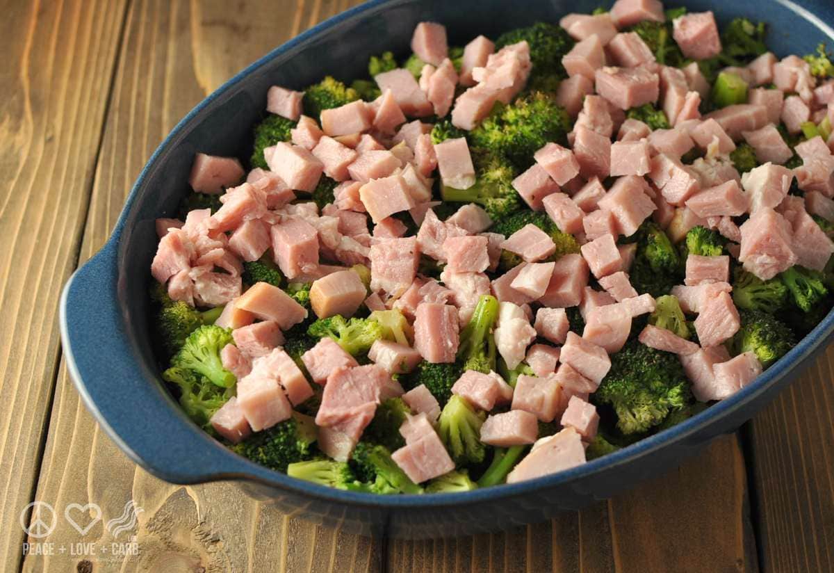 Three Cheese Broccoli Ham Casserole - Low Carb, Gluten Free | Peace Love and Low Carb 