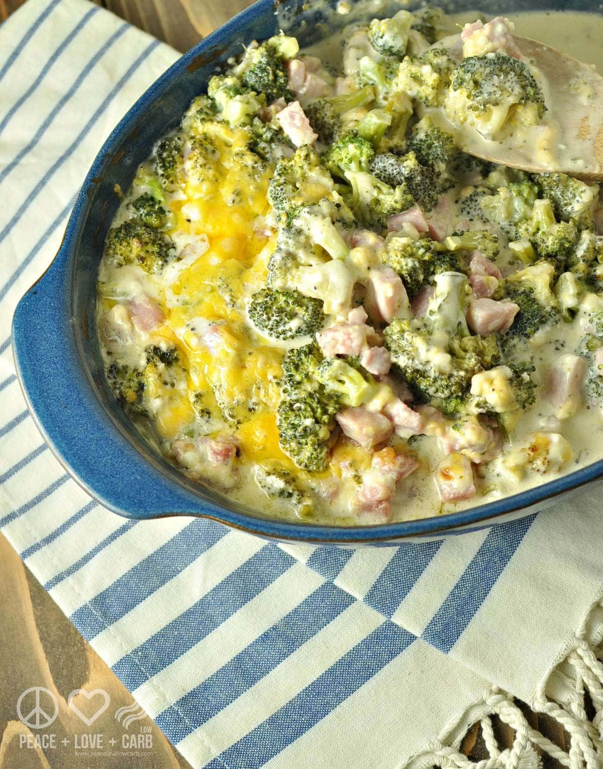 Three Cheese Ham and Broccoli Casserole - Low Carb, Gluten Free | Peace Love and Low Carb