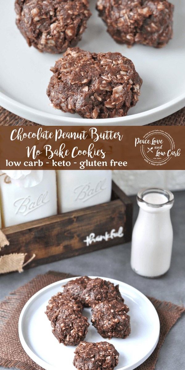 Chocolate Peanut Butter Low Carb Keto No Bake Cookies