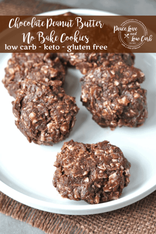 Chocolate Peanut Butter Low Carb Keto No Bake Cookies