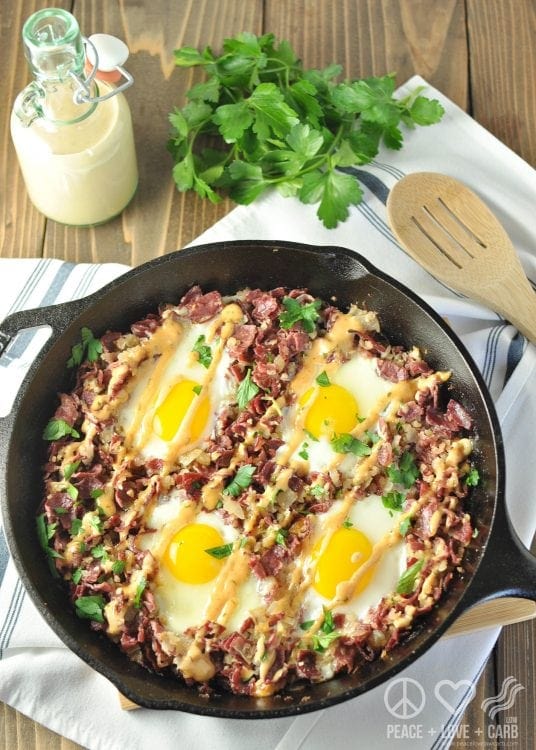 Beefy Breakfast Egg Skillet - Tasty Low Carb