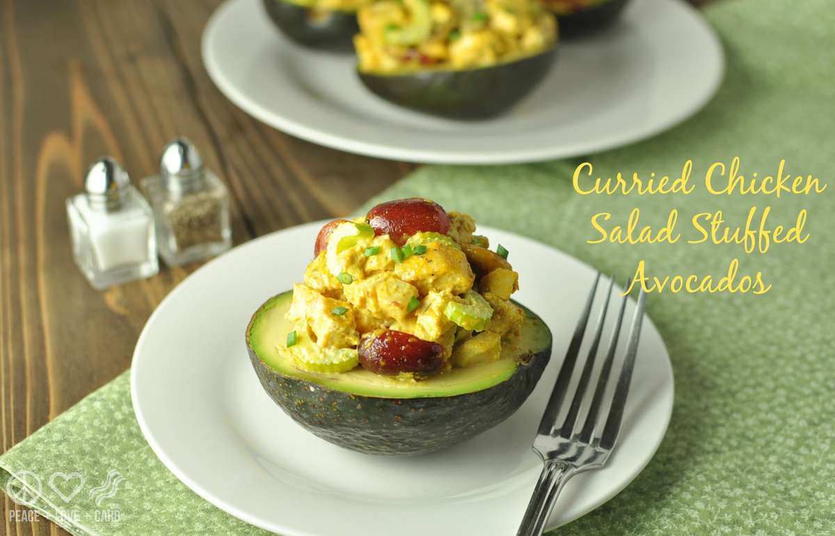 Curried Chicken Salad Stuffed Avocados - Paleo, Low Carb, Gluten Free | Peace Love and Low Carb