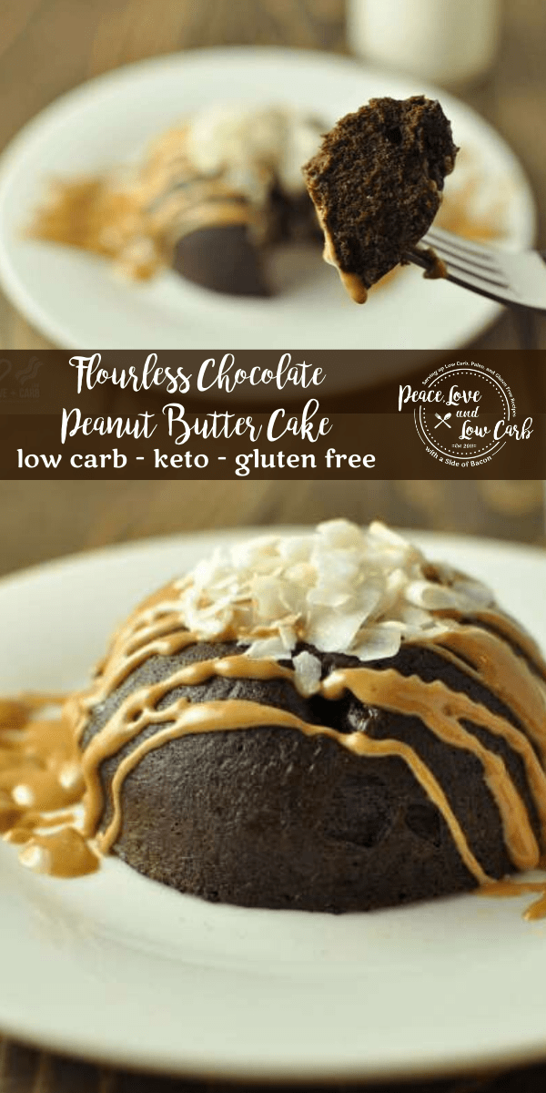 Low Carb Flourless Chocolate Peanut Butter Cake