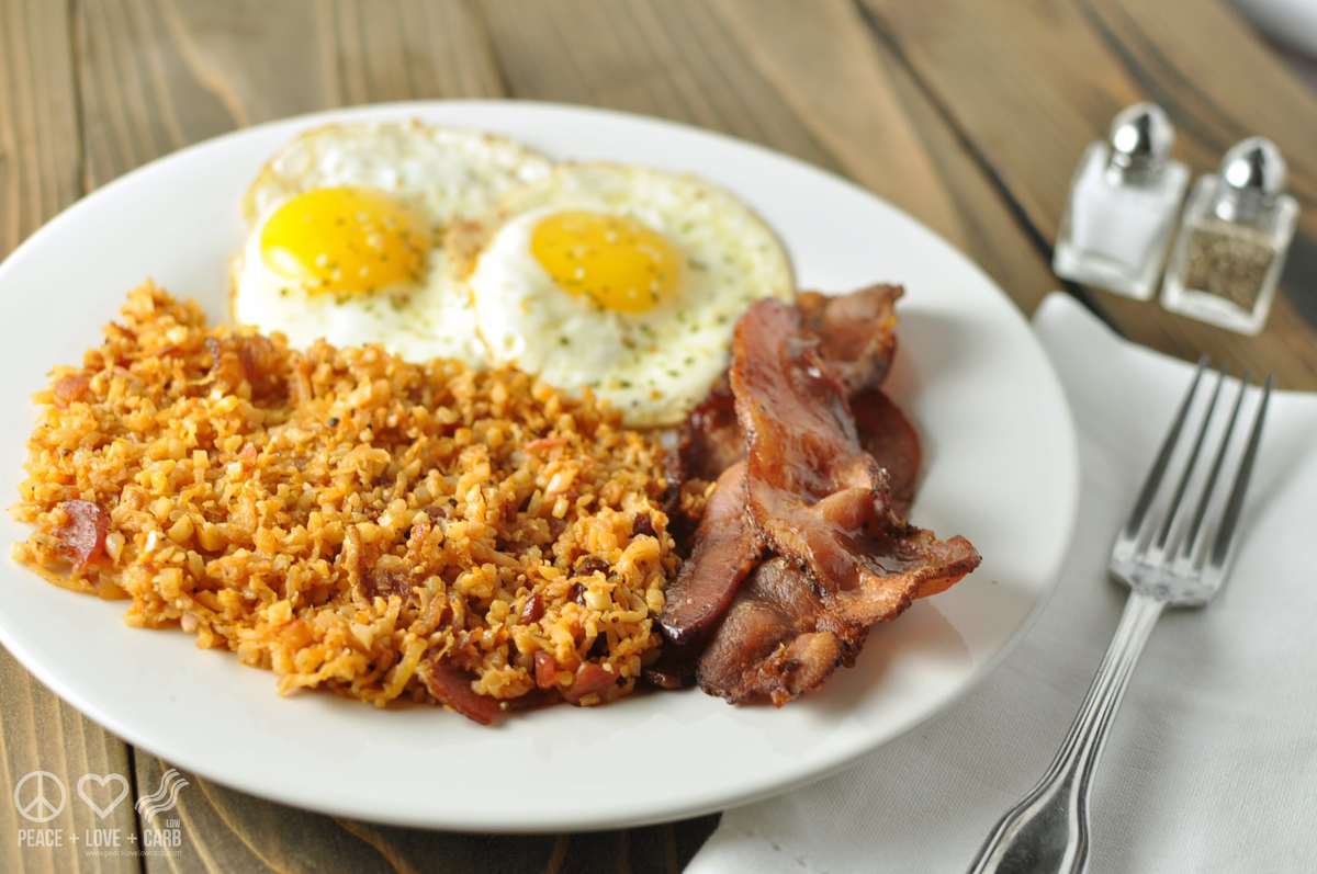 Fried Radish and Cauliflower Hash Browns with Bacon - Paleo, Low Carb | Peace Love and Low Carb