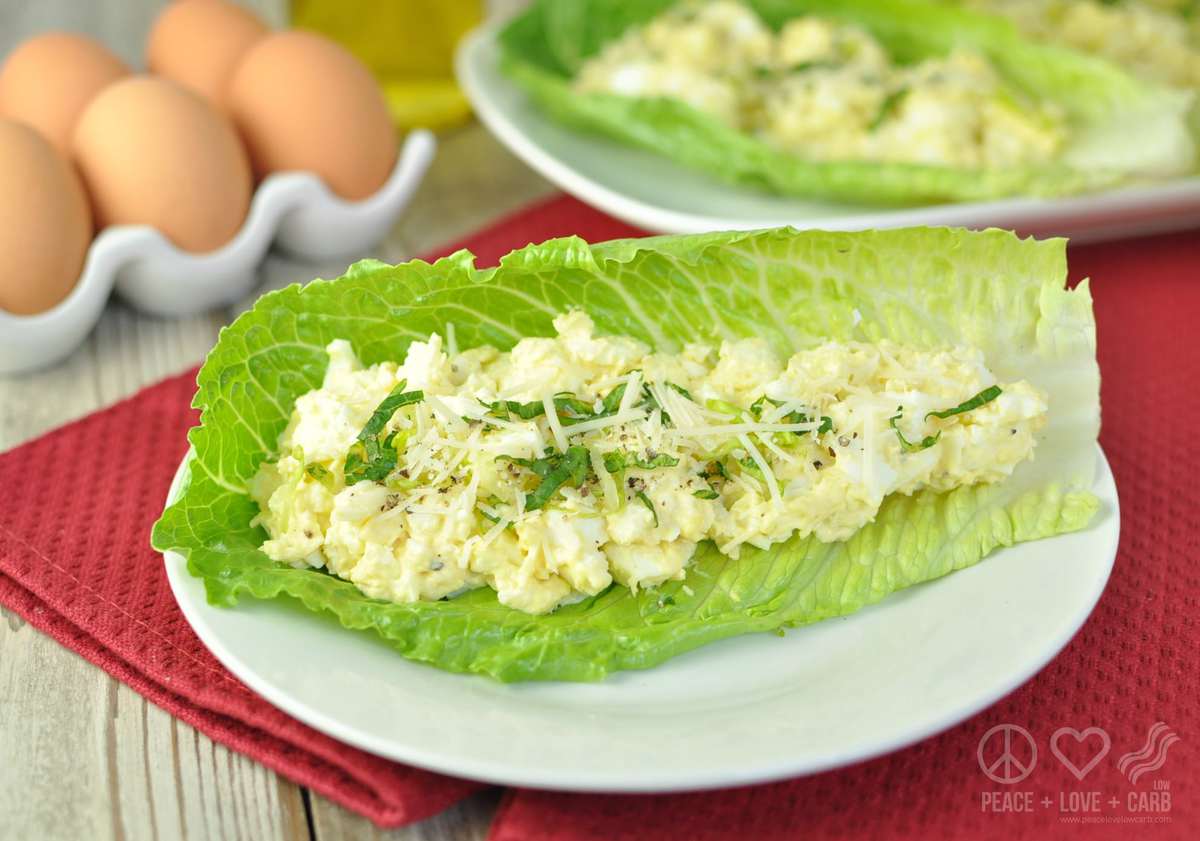 Caesar Egg Salad Lettuce Wraps - Low Carb, Gluten Free | Peace Love and Low Carb 