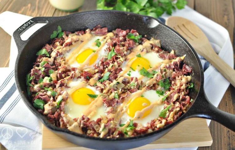 Corned Beef Hash Breakfast Skillet - Paleo, Low Carb, Gluten Free | Peace Love and Low Carb