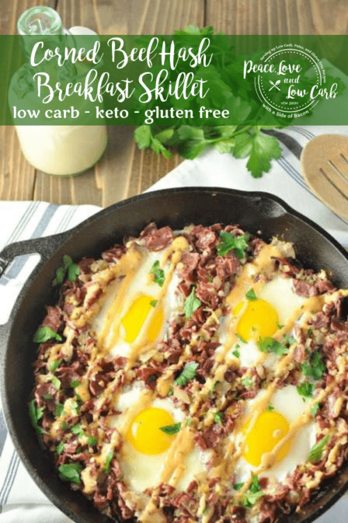 This Corned Beef Hash Breakfast Skillet is the perfect way to start to every day. A balanced breakfast of corned beef, cauliflower hash, and pastured eggs, all perfectly seasoned.