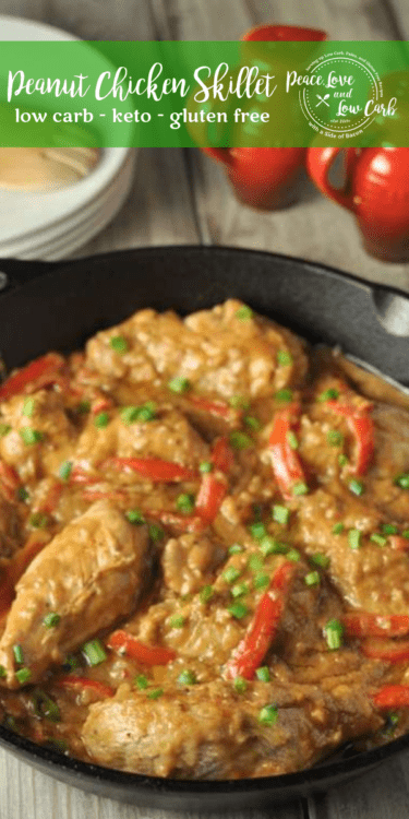 This Low Carb Peanut Chicken Skillet is loaded with asian inspired flavors, without all the preservatives and junk you'd find in traditional takeout food. Savory, lightly spicy, and so delicious.