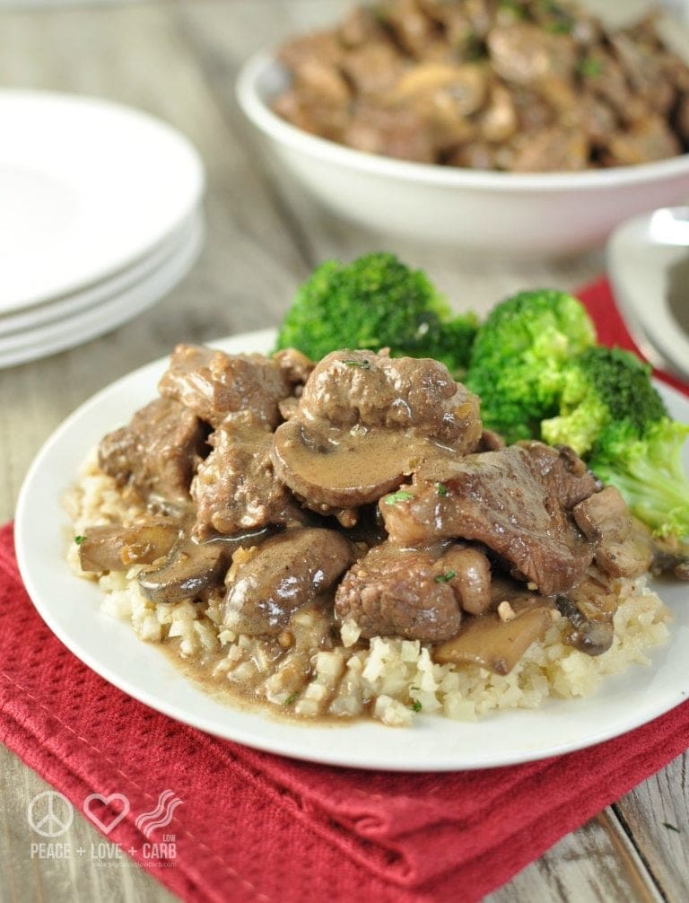 Beef Tips in Mushroom Brown Gravy Peace Love and Low Carb