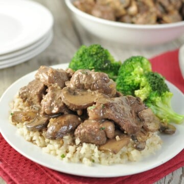 Beef Tips in Mushroom Brown Gravy - Low Carb, Gluten Free, Primal | Peace Love and Low Carb