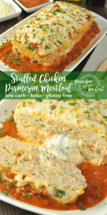 This Stuffed Chicken Parmesan Keto Meatloaf is rich, cheesy, keto comfort food, sure to become a new favorite for everyone. Lasagna and chicken parm in one!