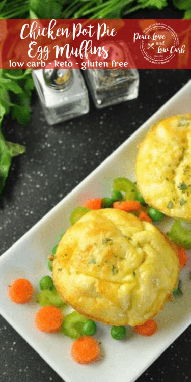 These Chicken Pot Pie Egg Muffins are a low carb version of the classic comfort food. You can prep these keto egg muffins ahead and enjoy on the go.