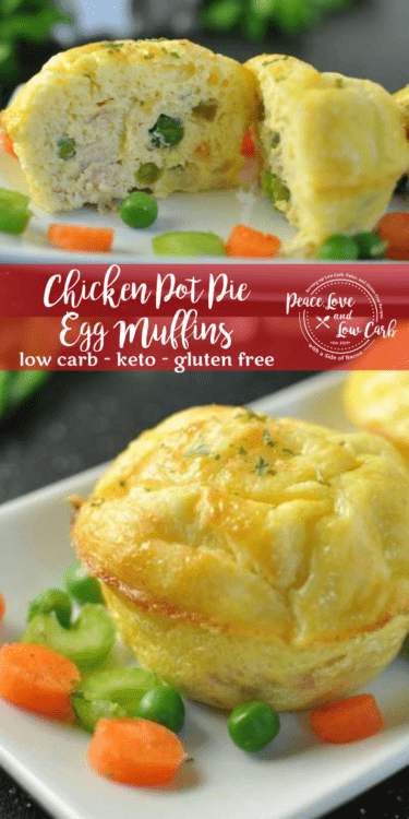 These Chicken Pot Pie Egg Muffins are a low carb version of the classic comfort food. You can prep these keto egg muffins ahead and enjoy on the go.