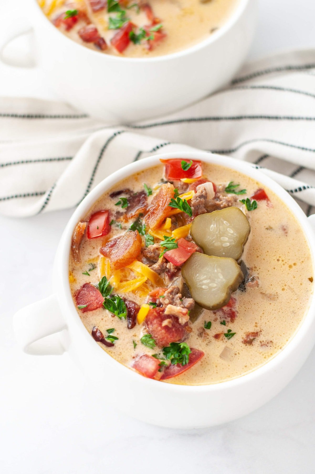 Keto Bacon Cheeseburger Soup | Peace Love and Low Carb